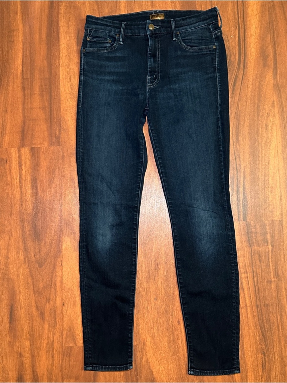 MOTHER Dark Indigo Stretch Skinny Jeans